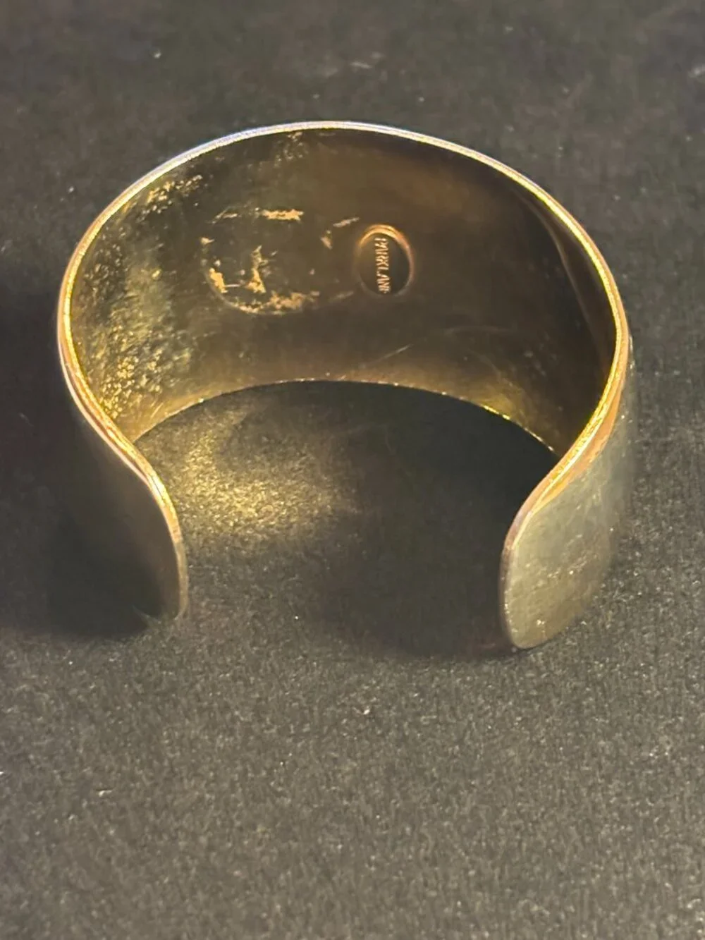 Vintage Park Lane Wide High Polished Gold Tone Cuff Bracelet